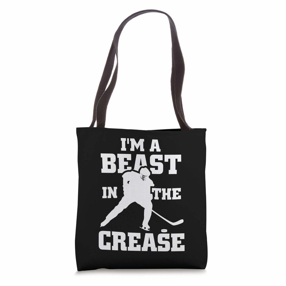 I`M A Best In The Crease Cool Hockey Player Desn Tote Bag :]